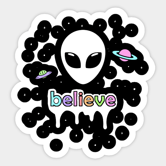 Aesthetic Goth E Girl Alien Space Sticker by wbdesignz